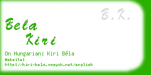 bela kiri business card